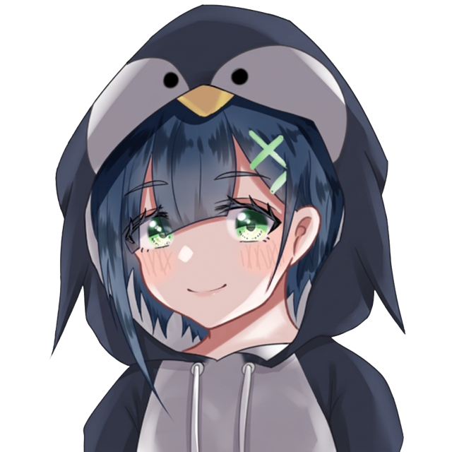 ペンギンのフードをかぶった、まこ